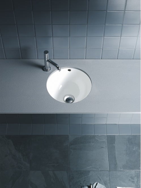 Architec vask til underlimning 32 cm uden hanehul med overløb