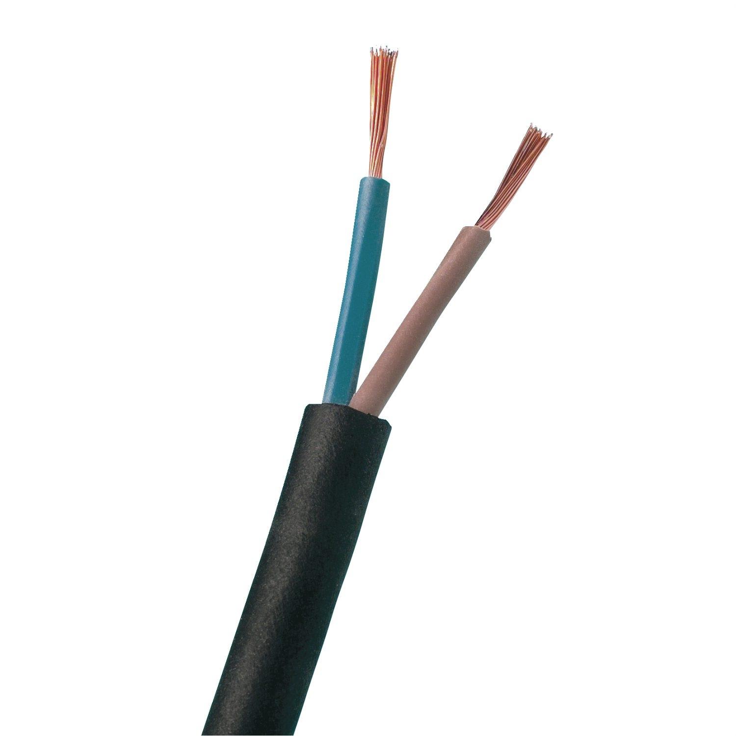 Ledning H03VV-F Rund 2x0,75 sort, 10 meter