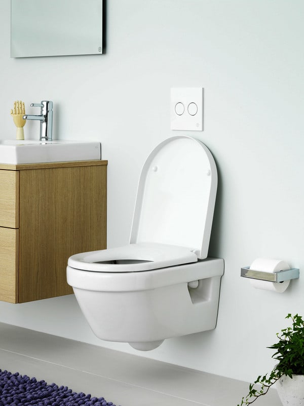 Gustavsberg Hygienic Flush skål m.åben skyllerand inkl. sæde