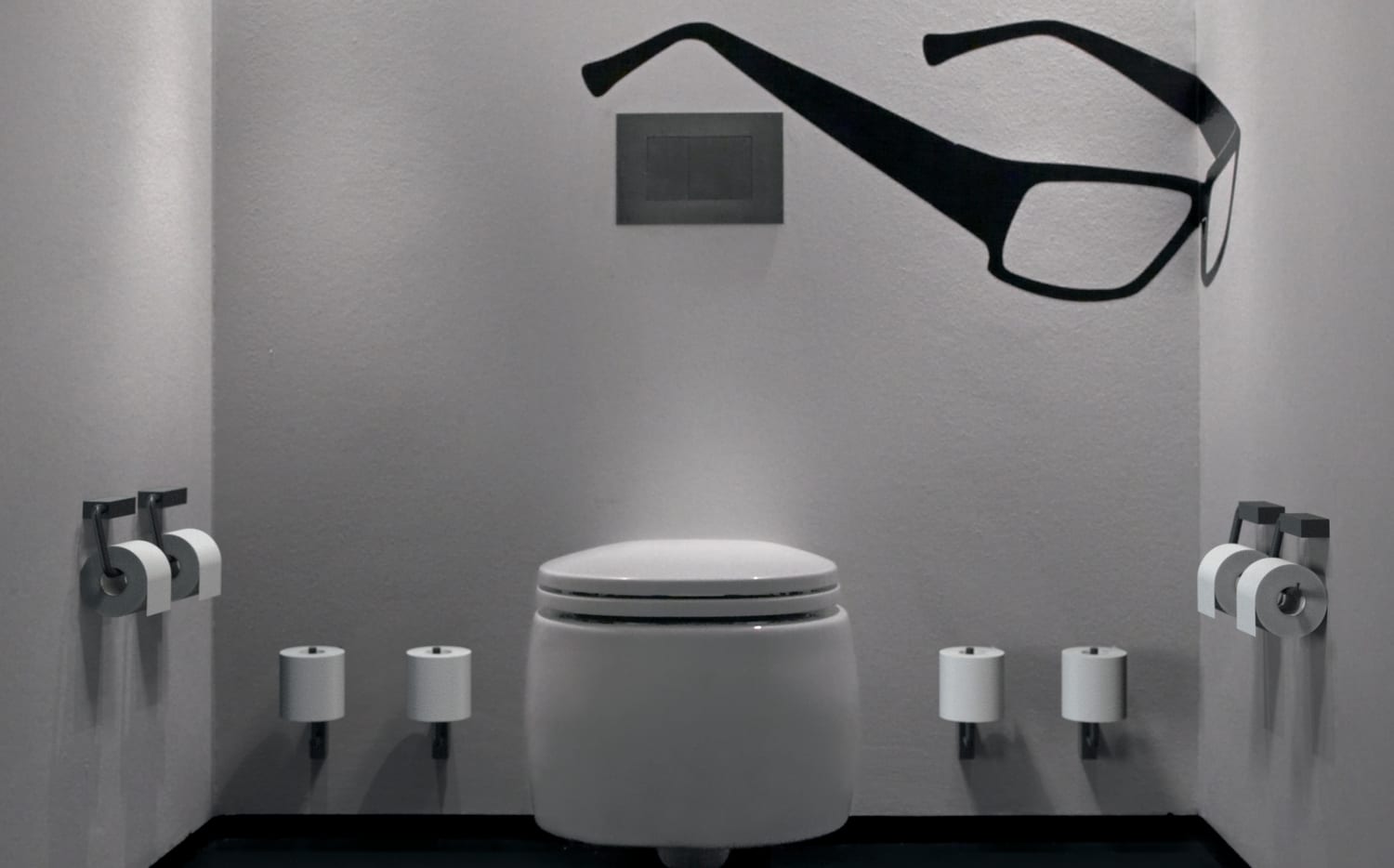 Frost Quadra toiletrulleholder 3, sort
