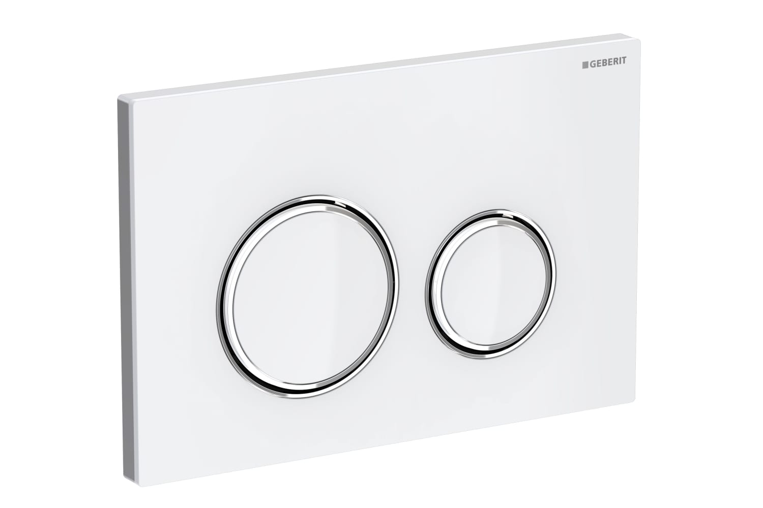 Geberit Sigma 21 betjeningsplade i hvid/krom