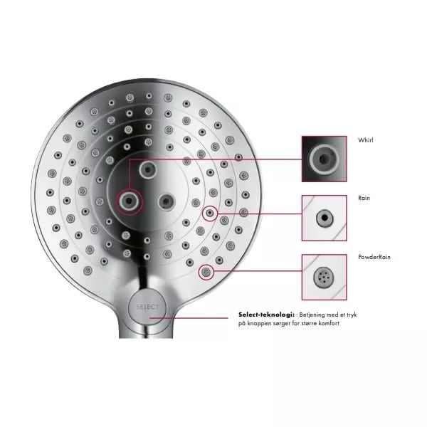 Hansgrohe Raindance Select S Showerpipe 240 1jet PowderRain, krom.