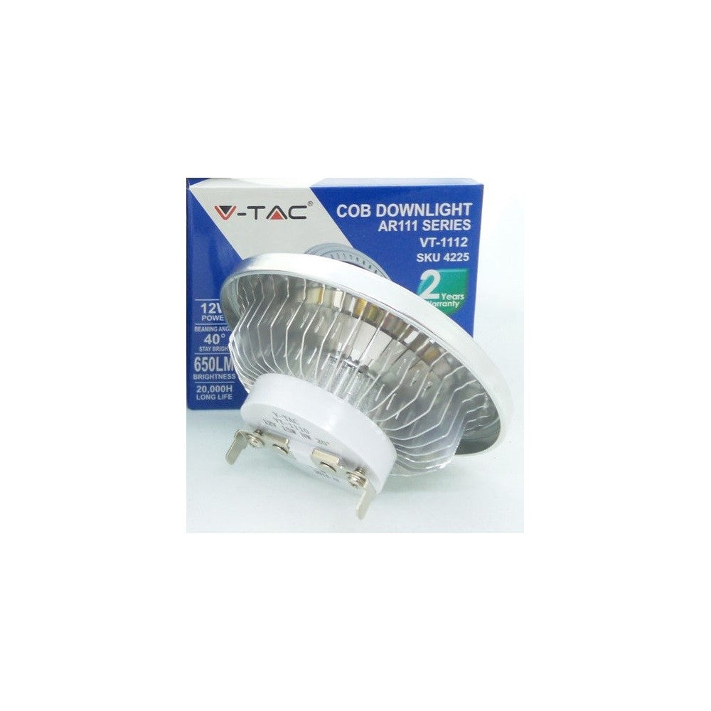 V-Tac 15W LED spot - 12V, G53 AR111 erstatning for 75W - 780lm, RA80