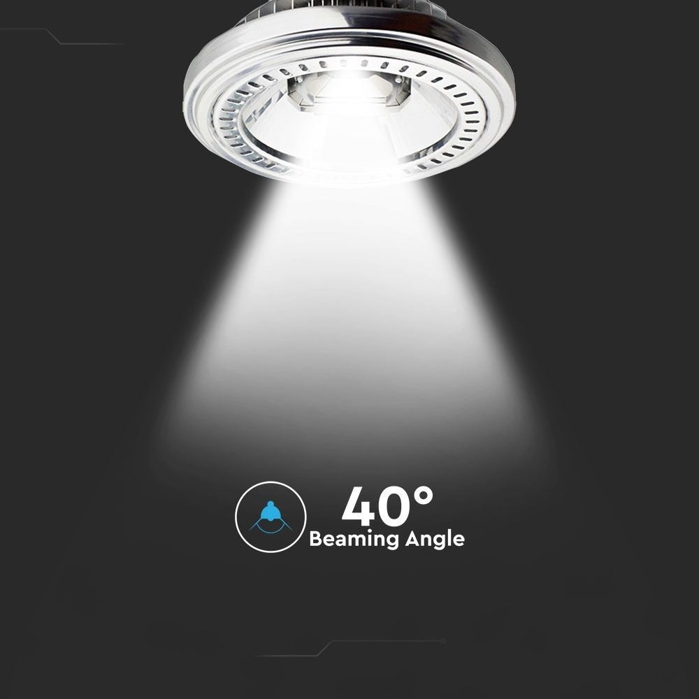 V-Tac 15W LED spot - 12V, G53 AR111 erstatning for 75W - 780lm, RA80