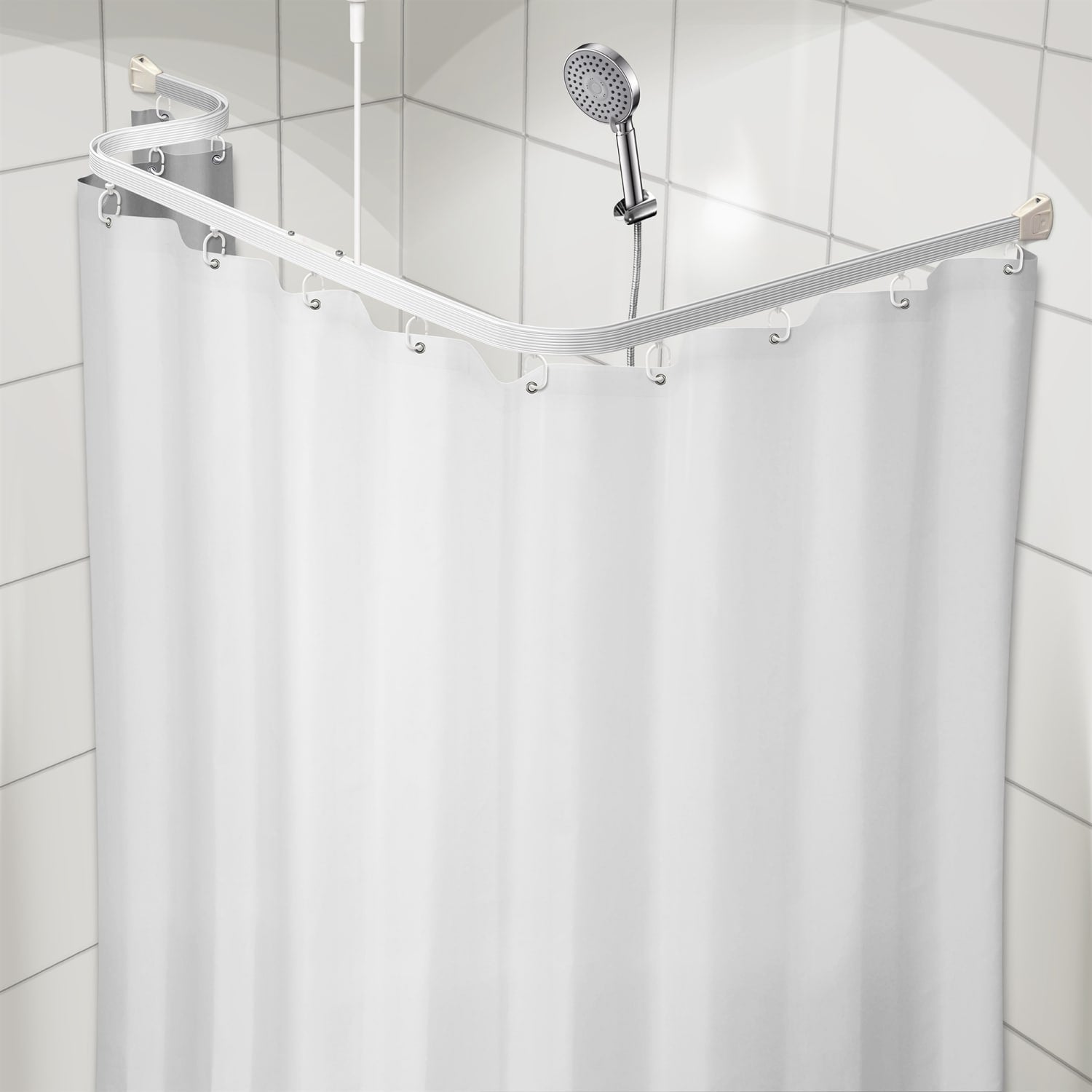 Forhæng Unicolor Miljø b:180 x h:240cm Hvid 12kovser U/bly/PVC