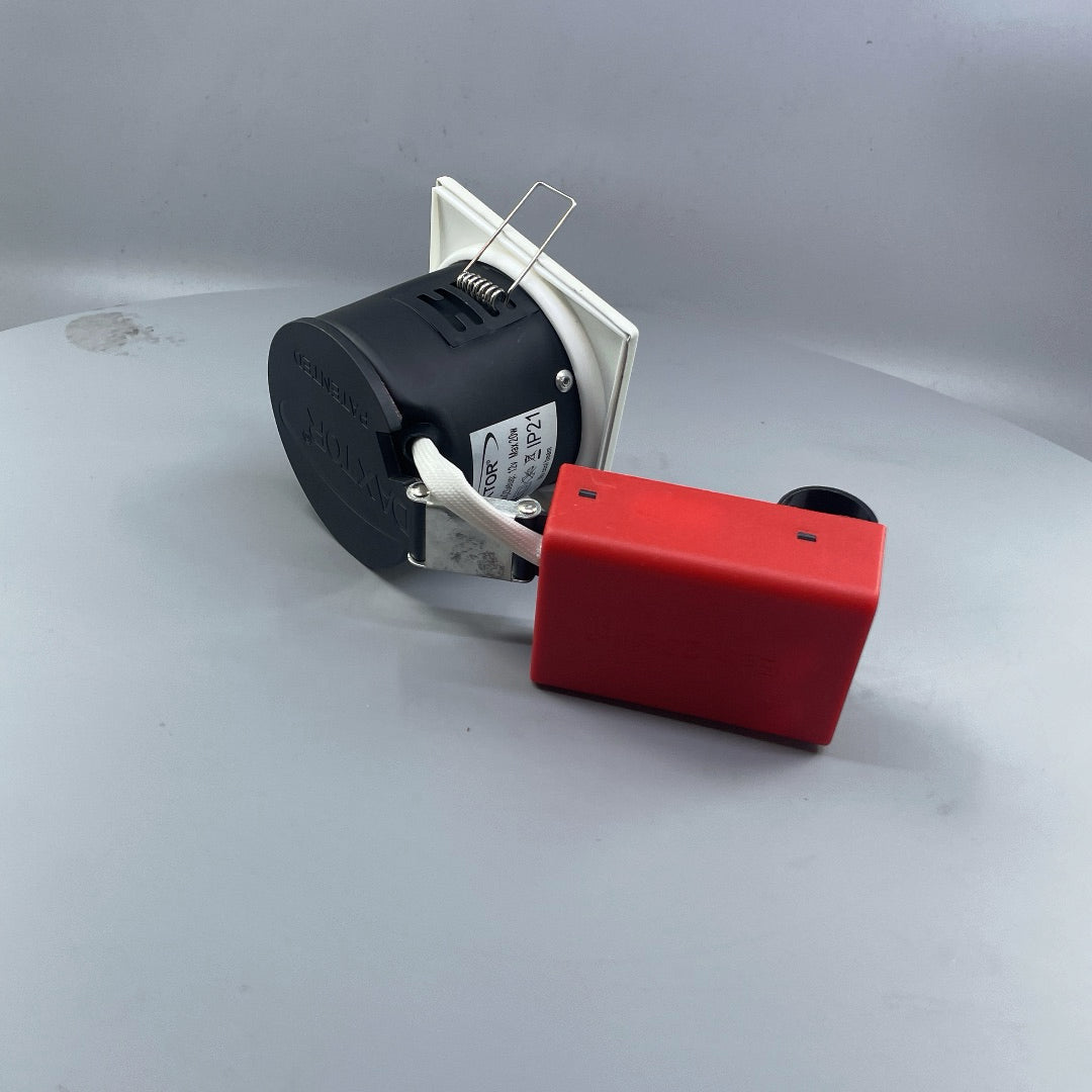 Daxtor Easy 2-Setup MR16 12V indbygningsspot IP21 – firkantet hvid, maks. 20W (360° frame 16)