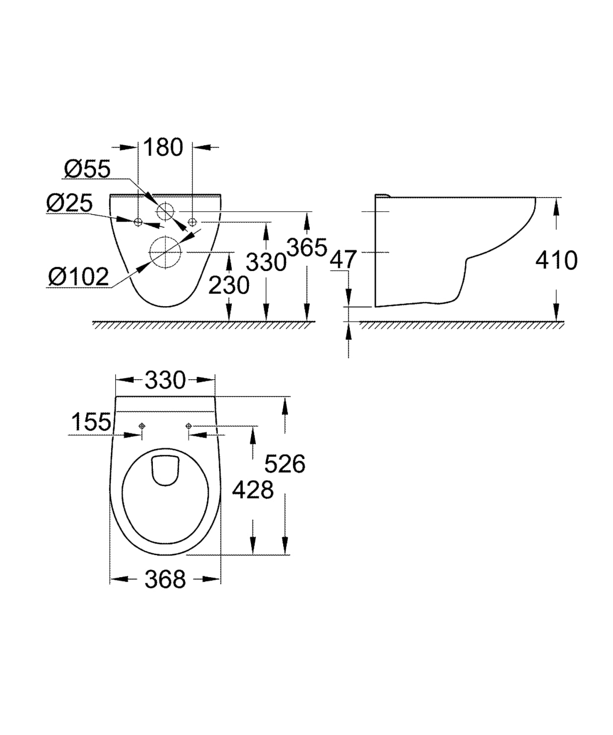 GROHE Bau Ceramic Væghængt WC