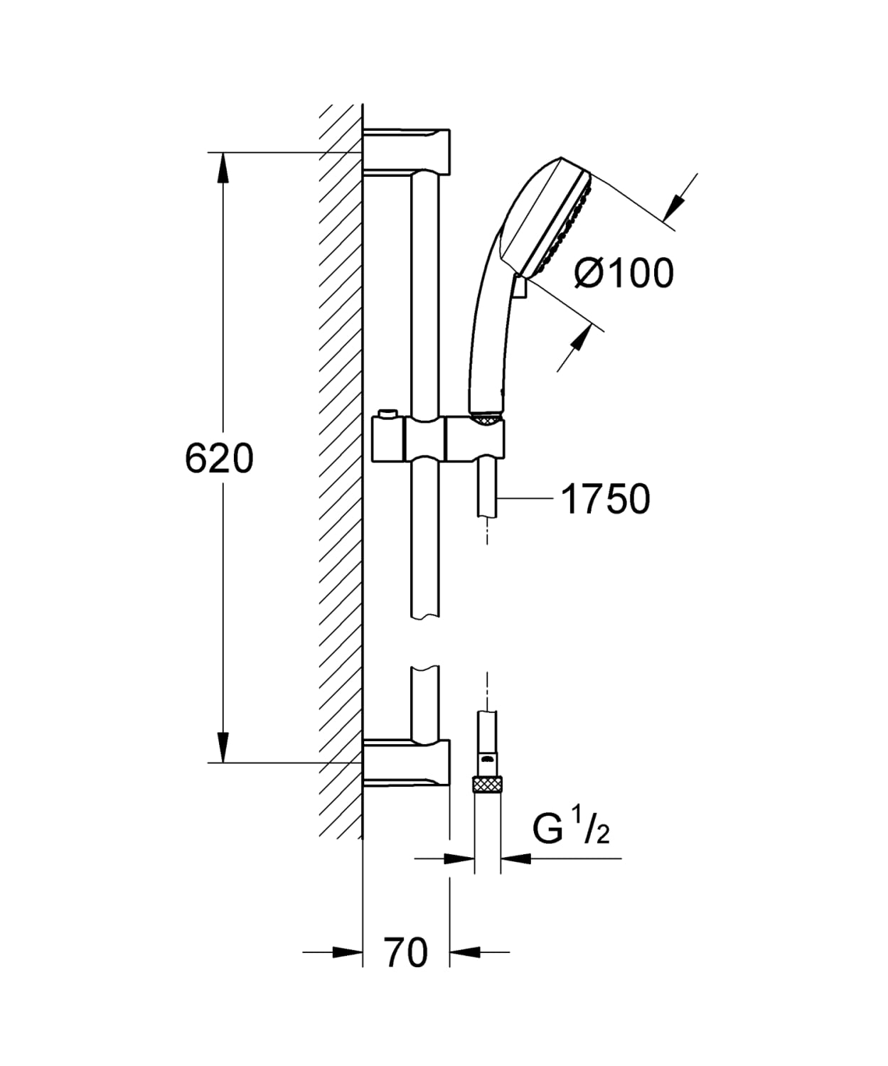 Grohe Tempesta Cosmopolitan 100 Brusersæt 2 spray