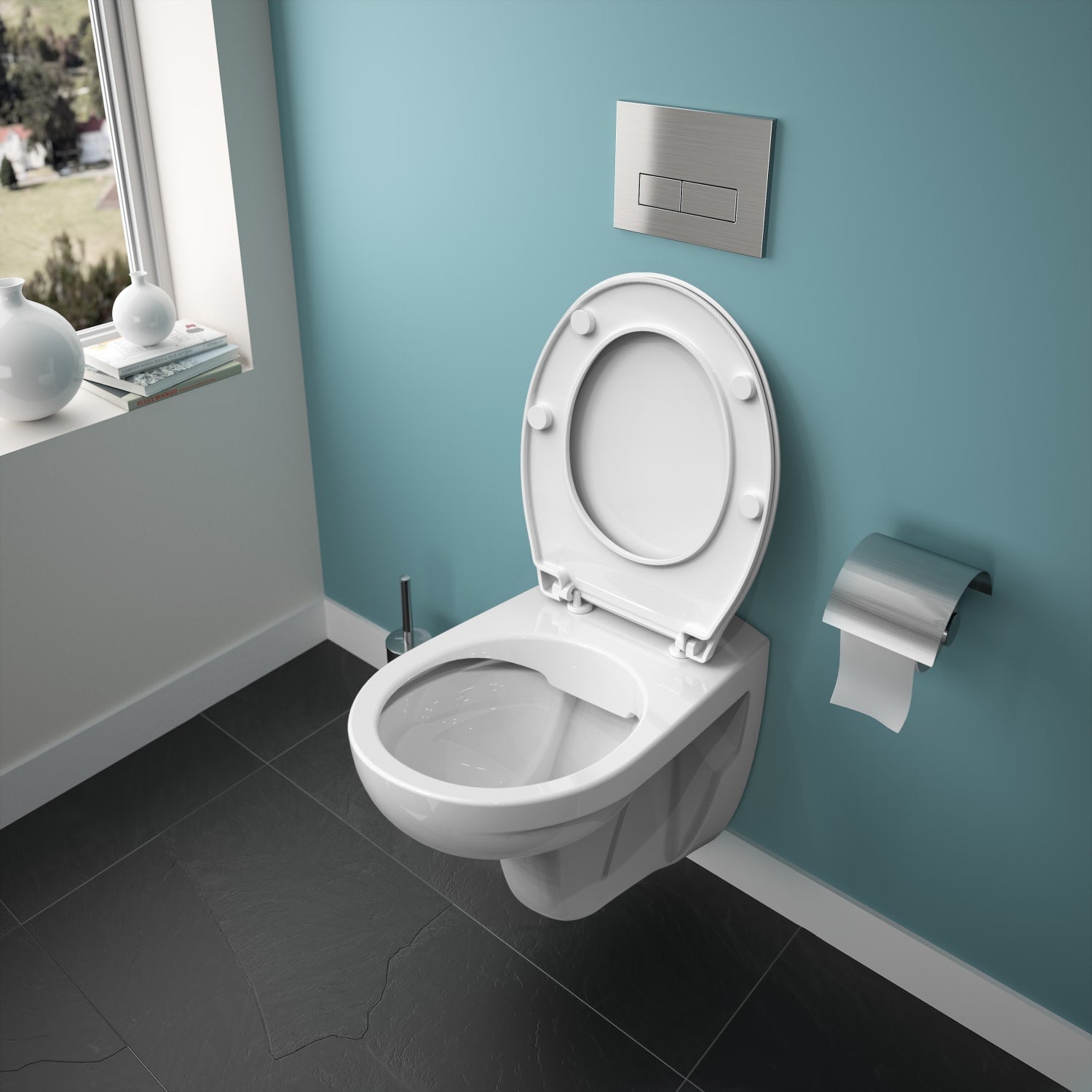 IS Eurovit væghængt toilet Rimless inkl. softclose sæde SWH