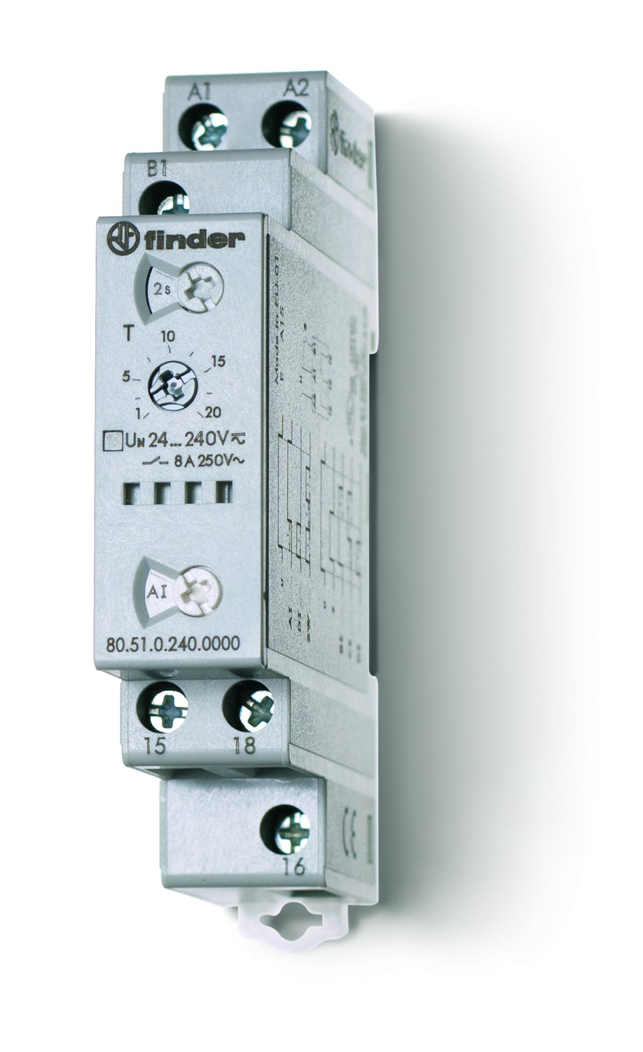 Timer multifunktion, 24-240V AC/DC, 0,1S-24H med skrueterminal