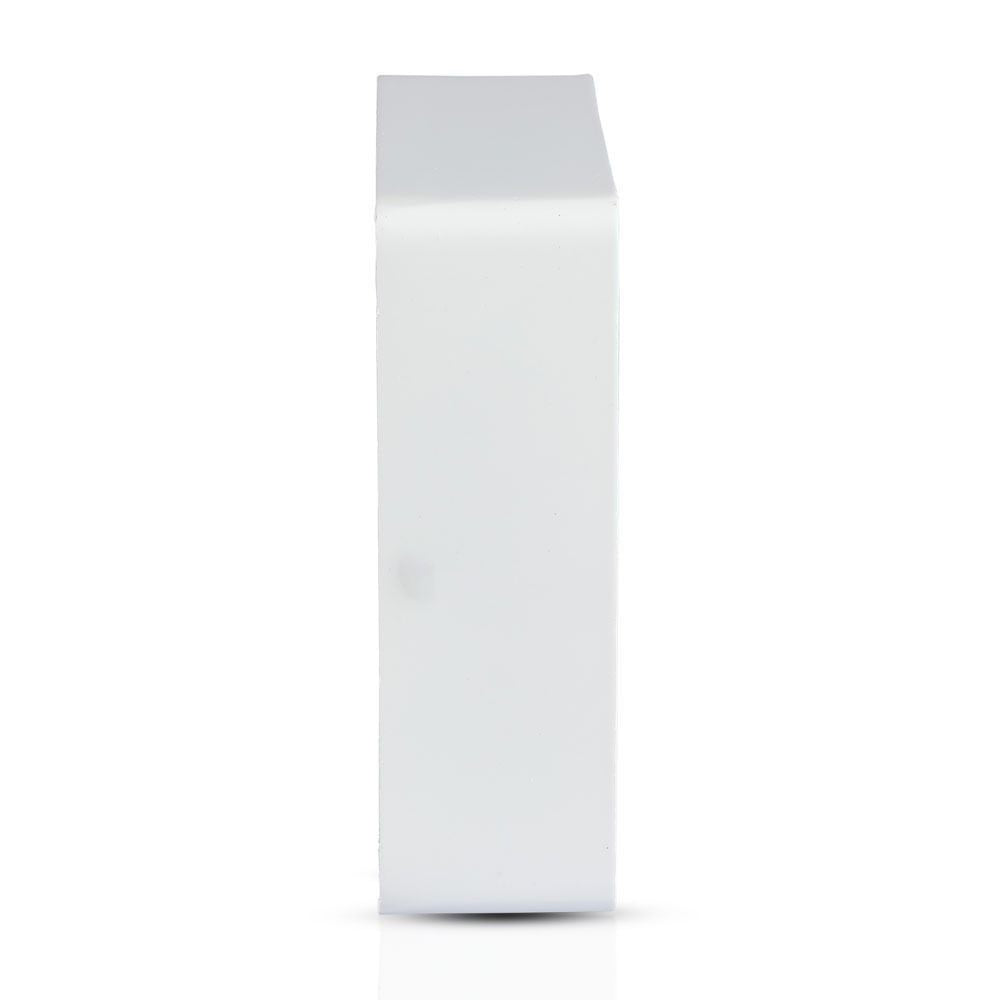 V-Tac 12W LED loftslampe - 14 x 14cm, Højde: 2,4cm, hvid kant, inkl. lyskilde, erstatter 60W, 900lm