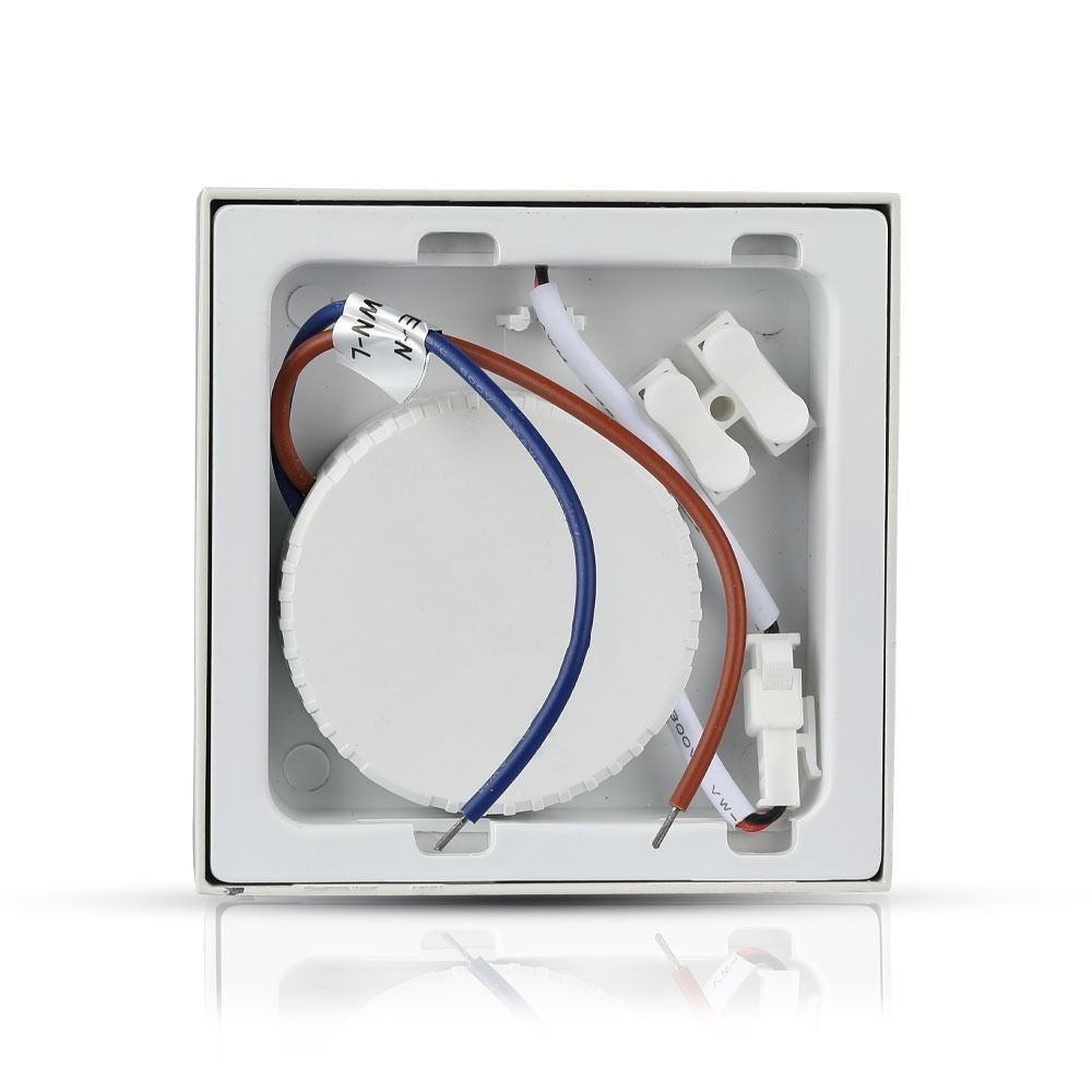 V-Tac 12W LED loftslampe - 14 x 14cm, Højde: 2,4cm, hvid kant, inkl. lyskilde, erstatter 60W, 900lm