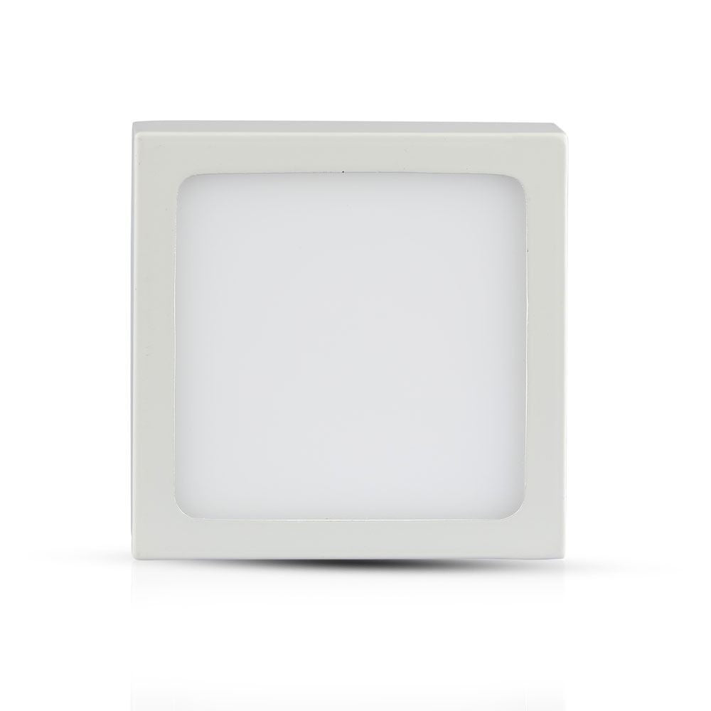V-Tac 12W LED loftslampe - 14 x 14cm, Højde: 2,4cm, hvid kant, inkl. lyskilde, erstatter 60W, 900lm