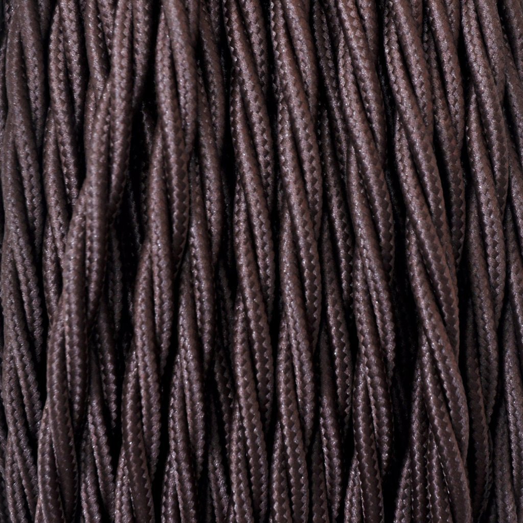 Stofledning, snoet, 2x0,75 mm², brun, S100