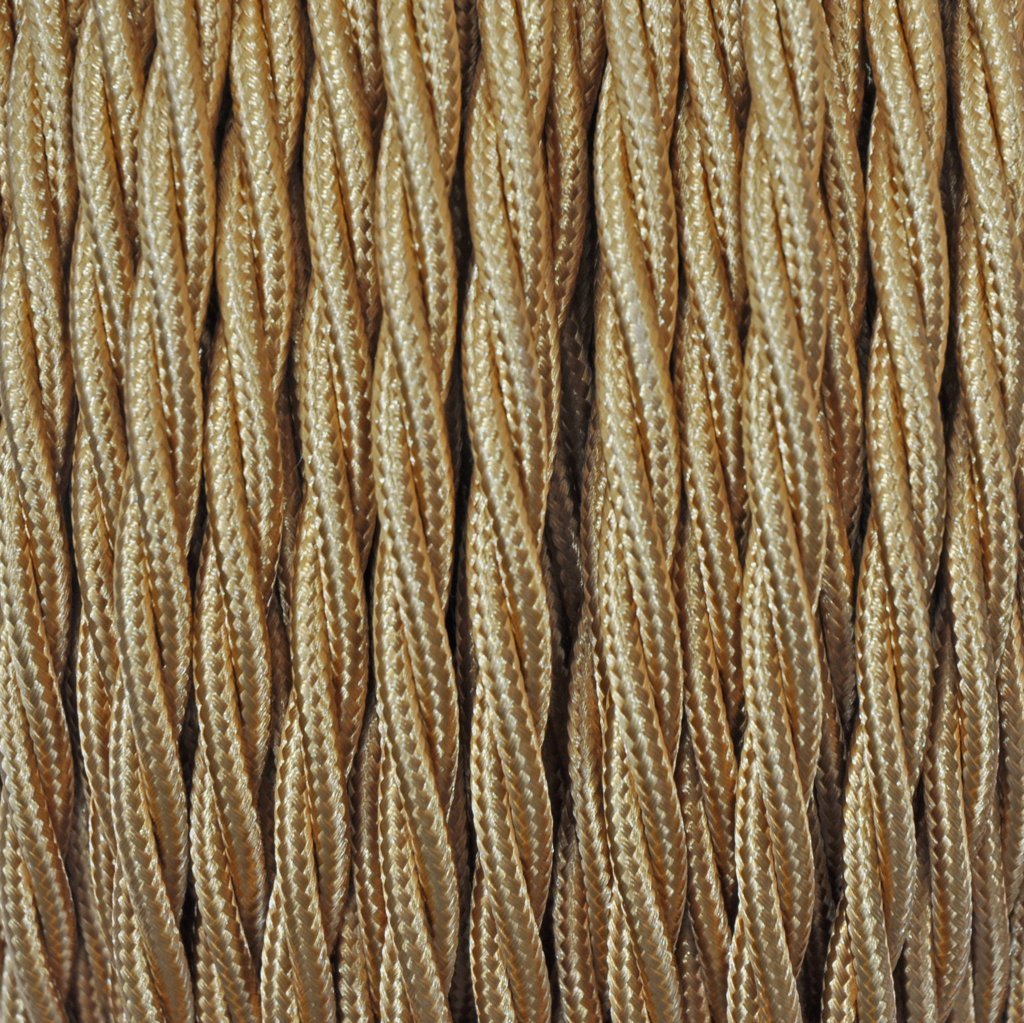 Stofledning, snoet, 2x0,75 mm², guld, S100