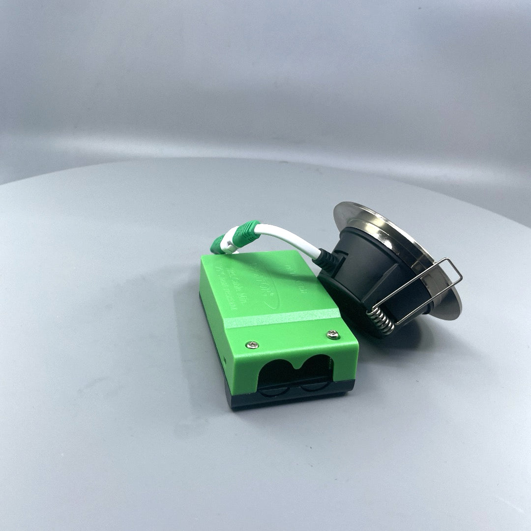 Daxtor DAX F-35-D 5W LED spot 2700K IP44 – børstet stål inkl. driver (360° frame 17)