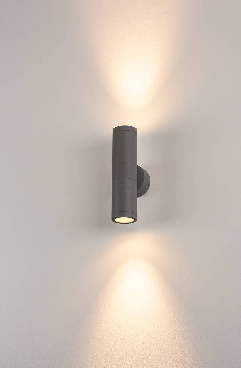ASTINA UP/DOWN væglampe, 2xGU10, IP44, antracit
