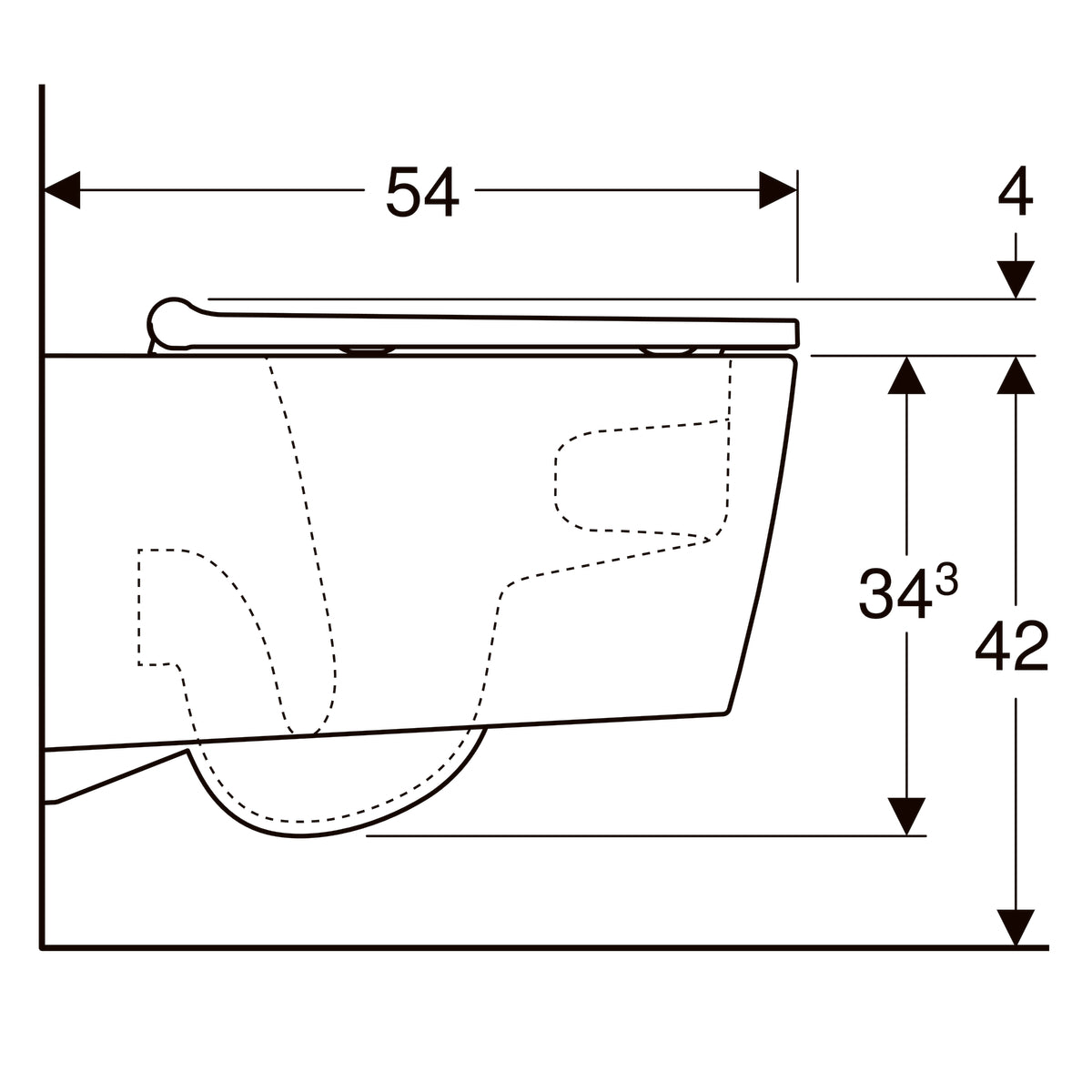 Geberit ONE Rimfree toiletskål med krom kant inkl. toiletsæde