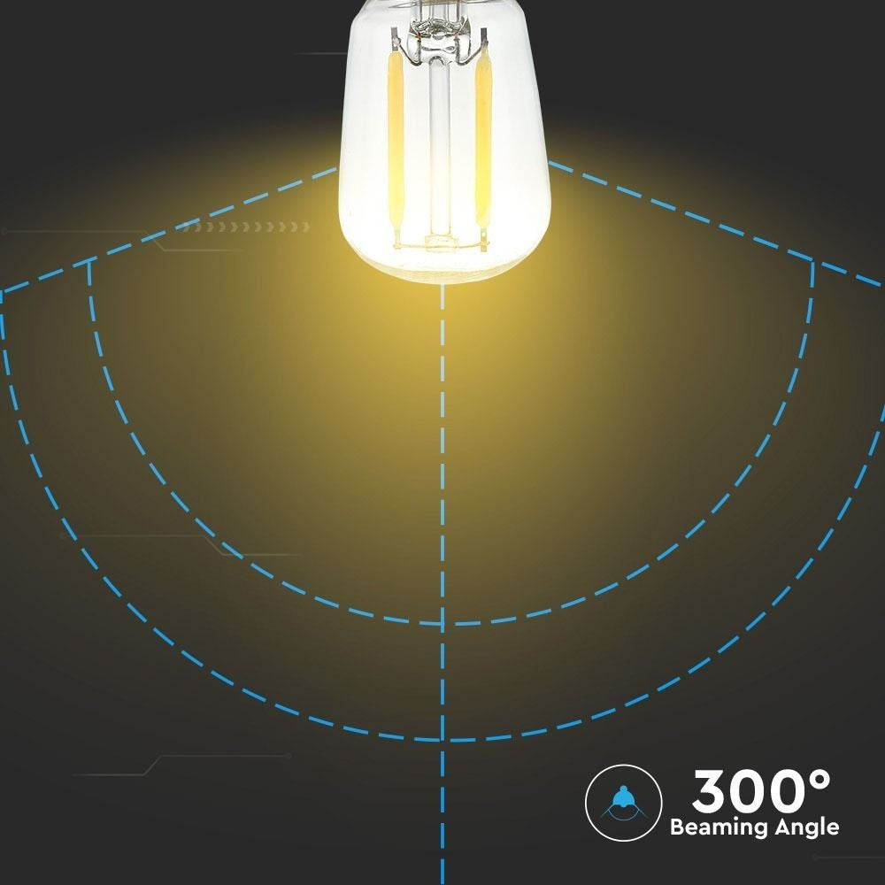 V-Tac 2W LED køleskabspære - Kultråd, ST26, E14 - Erstatning for 20W - 230V - 200lm - RA80