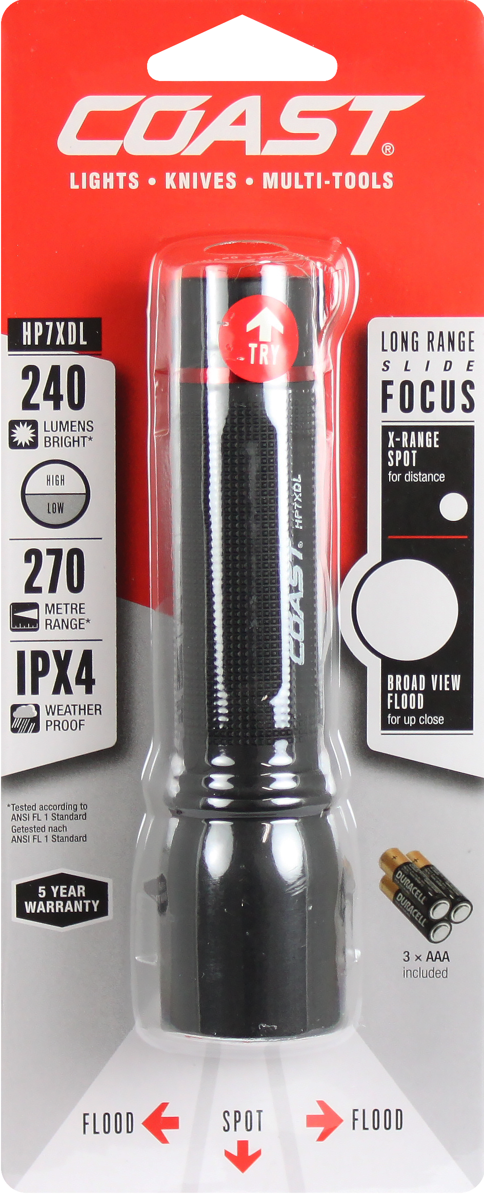 Coast HP7XDL lygte, 240 lumen