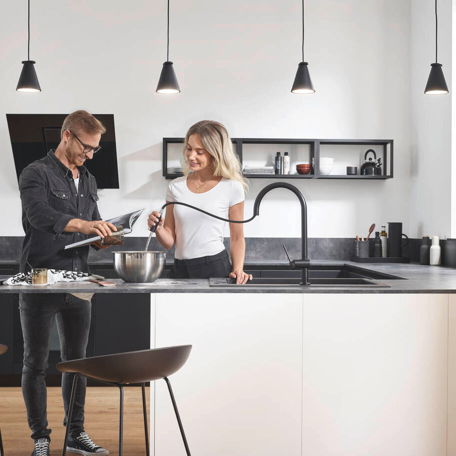 Hansgrohe Talis M54 210 køkkenarmatur med udtræk, 2jet, mat sort