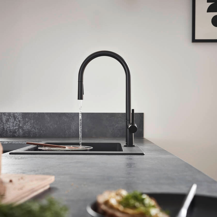 Hansgrohe Talis M54 210 køkkenarmatur med udtræk, 2jet, mat sort