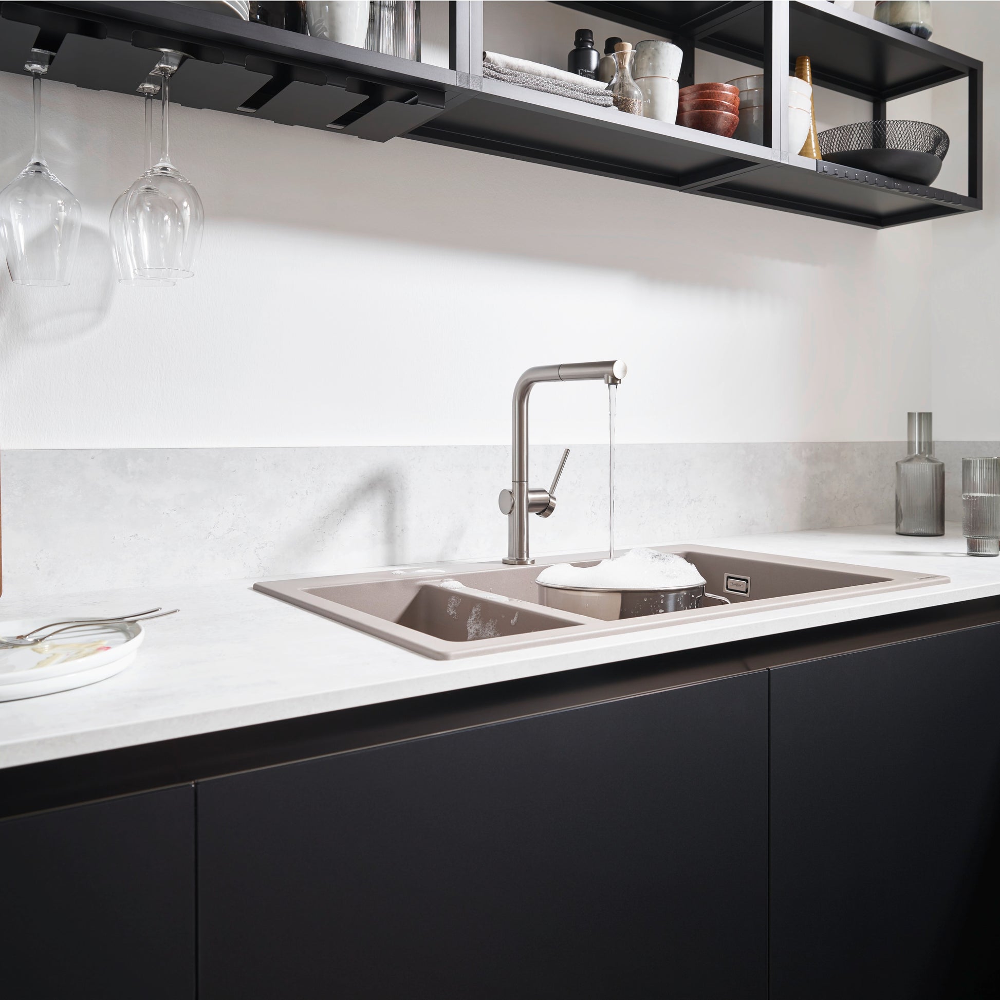 Hansgrohe Talis M54 køkkenarmatur 270 1jet med udtæk, steel