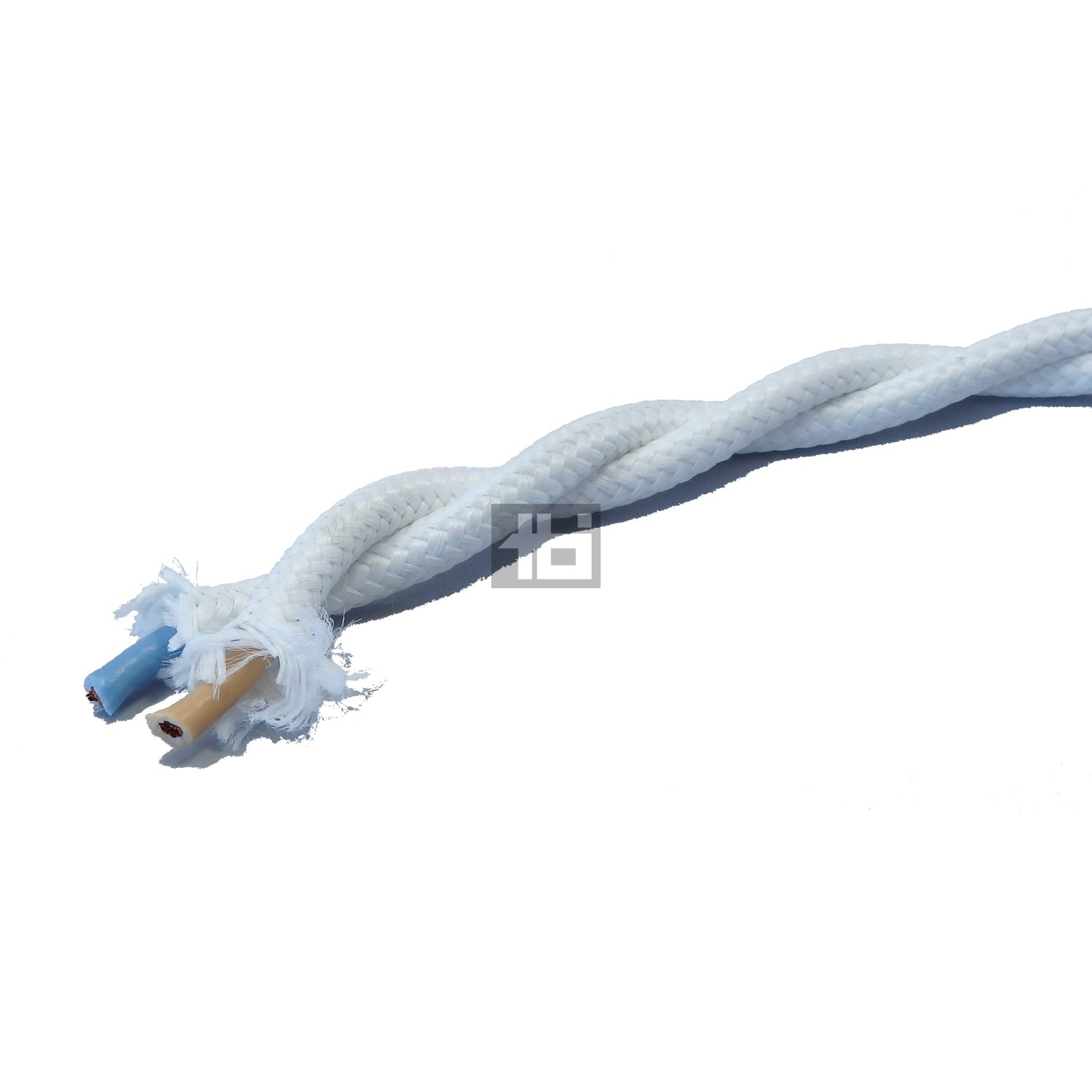 Stofledning, snoet, 2x0,75 mm², hvid, S100