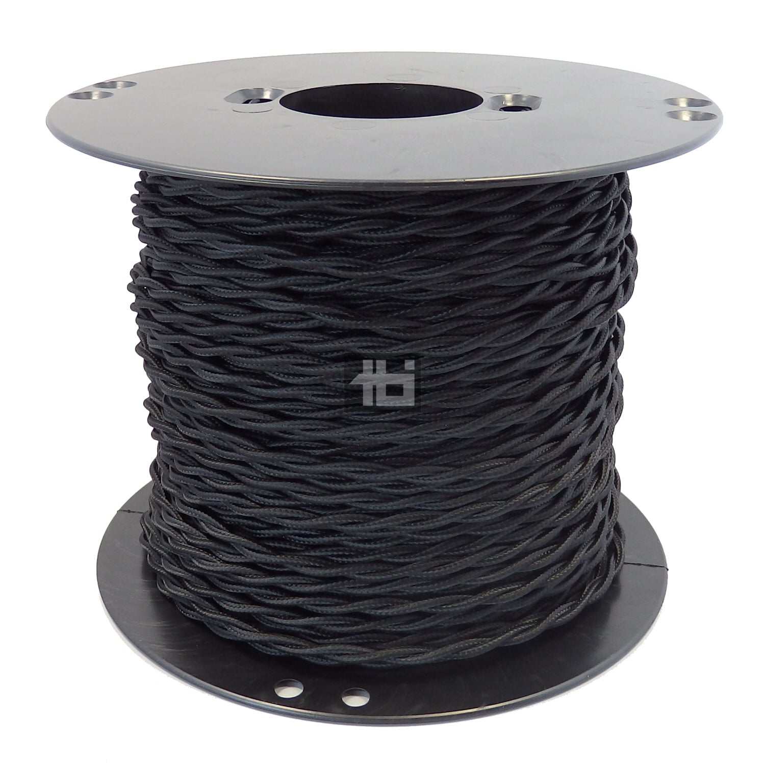 Stofledning, snoet, 2x0,75 mm², sort, S100