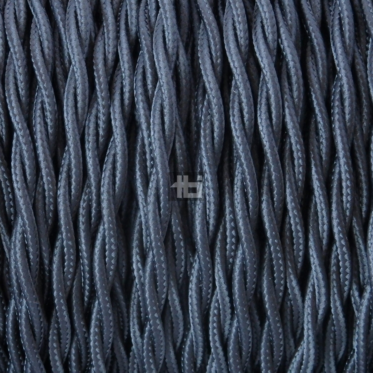 Stofledning, snoet, 2x0,75 mm², sort, S100