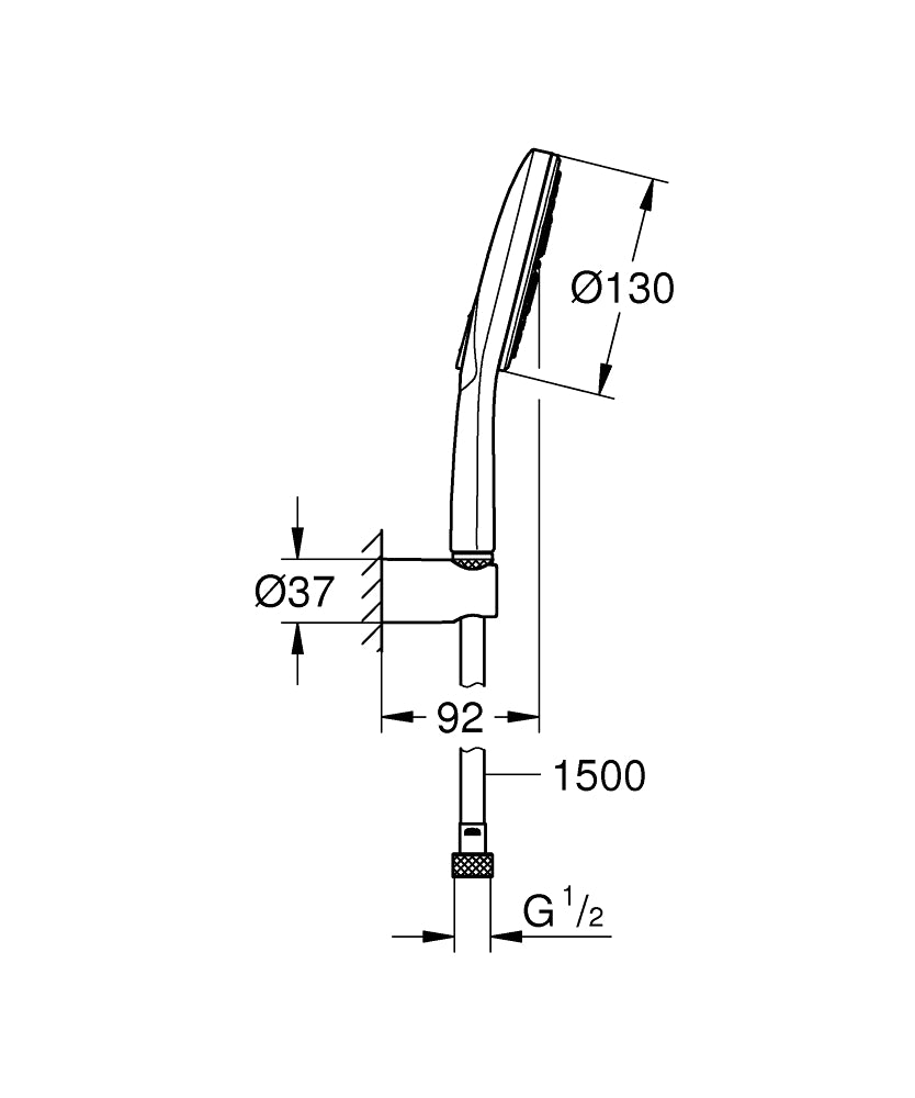 Rainshower SmartActive 130, Vægholdersæt 3 sprays