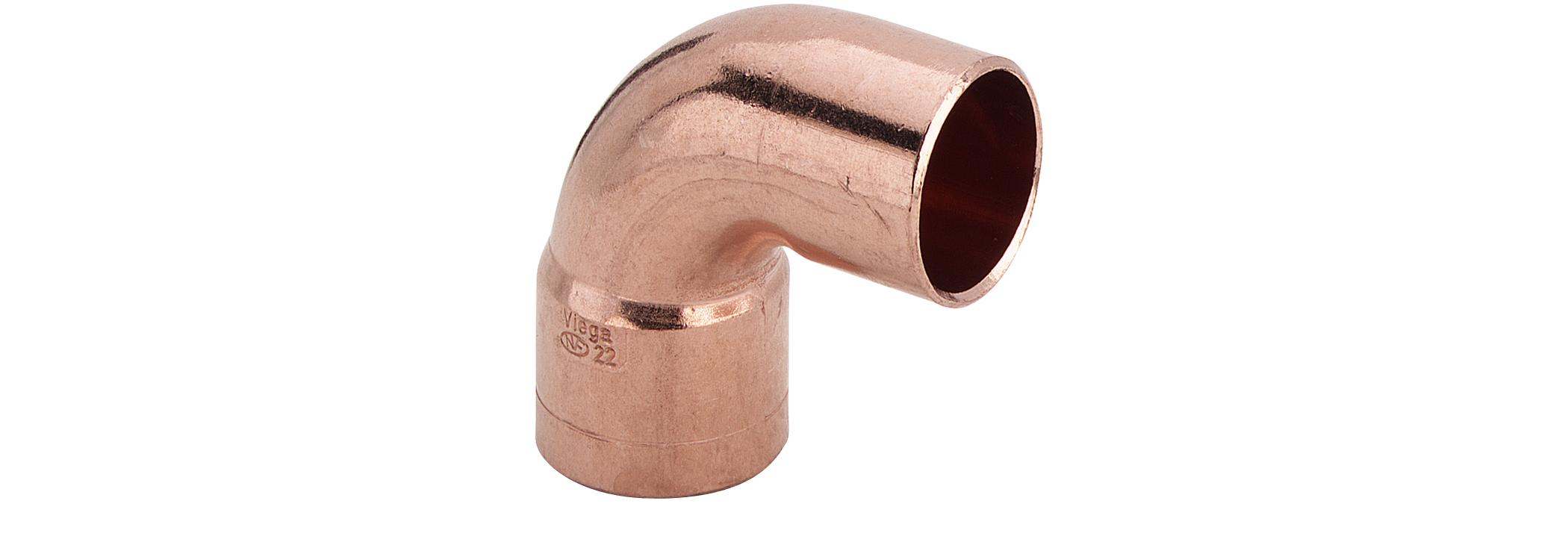 22 mm Lodde vinkel med glat ende