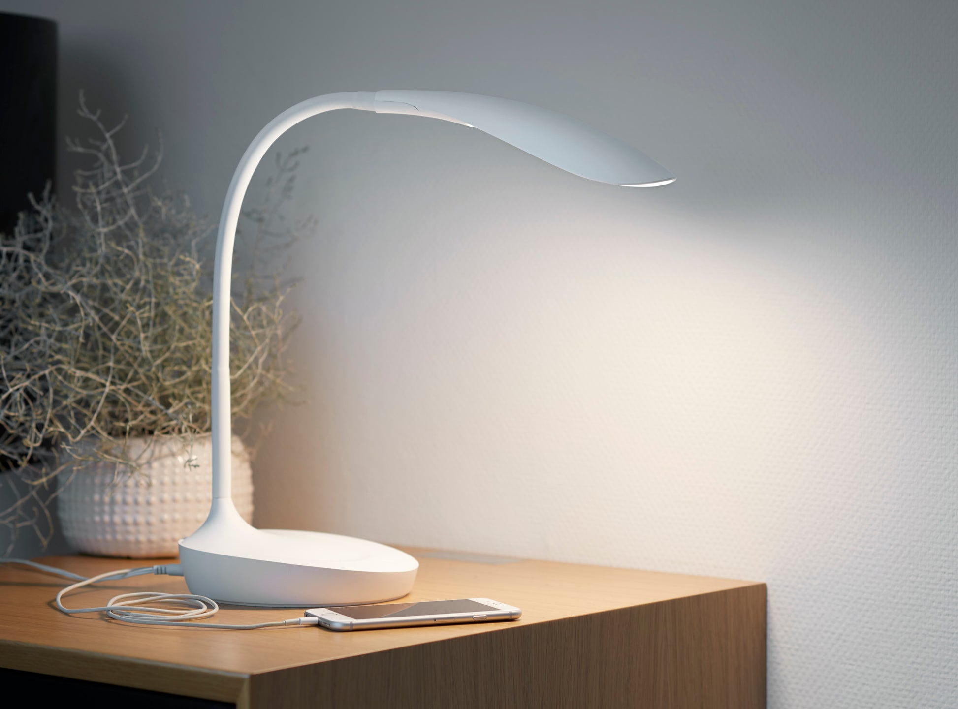 Bordlampe Samba Usb Hvid Led