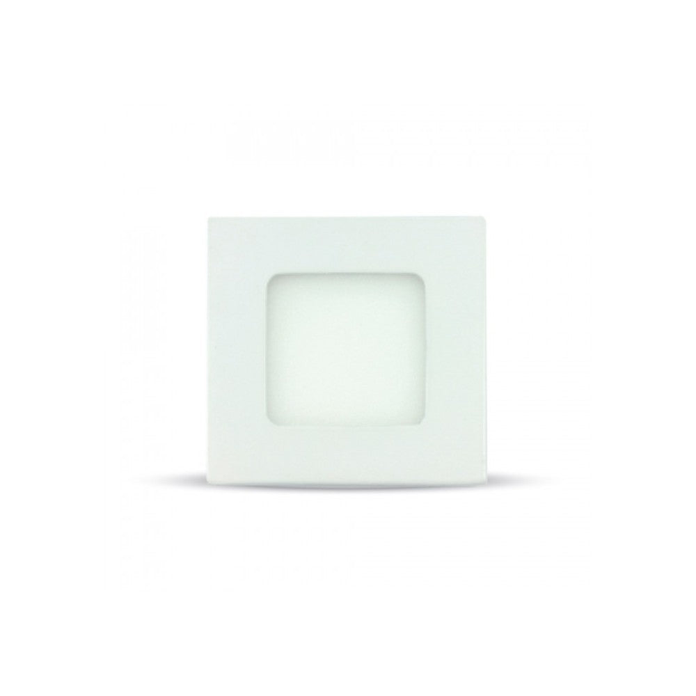 V-Tac 3W LED indbygningspanel - Erstatter 25W - Hul: 7,3 x 7,3 cm - Mål: 8,4 x 8,4 cm - 230V