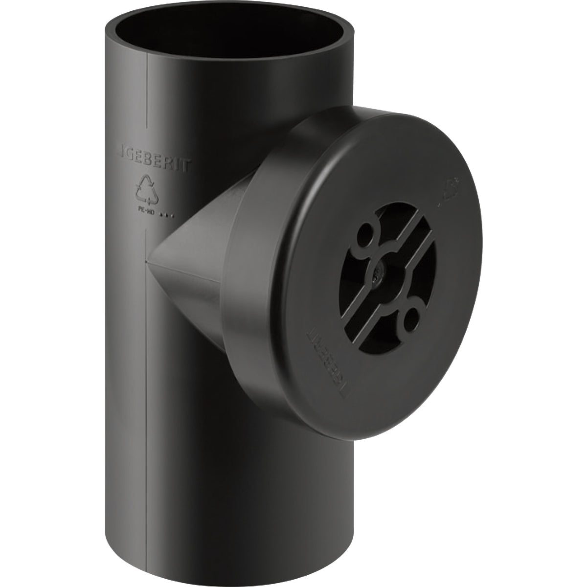 63 mm x 90° Renserør med dæksel sort PEH Geberit