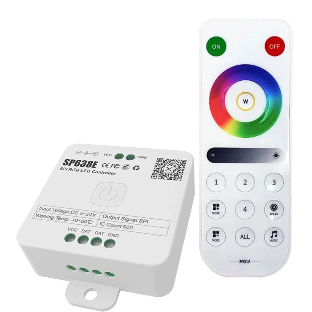 RGBIC kontroller med fjernbetjening - RF trådløs, slim fjernbetjening, til IP65 og IP68 RGBIC
