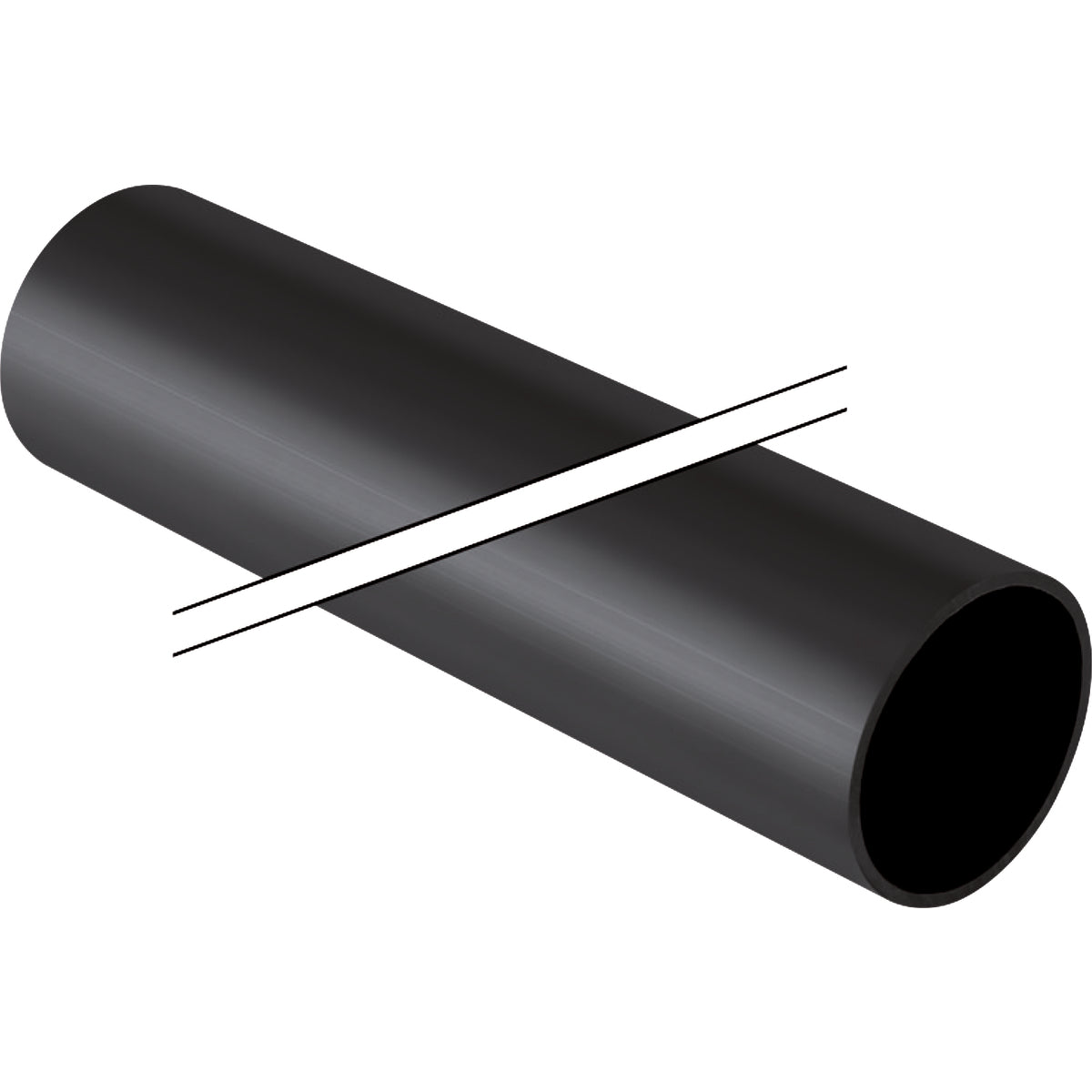 Geberit 75 x 5000 mm sort PEH-afløbsrør uden muffe