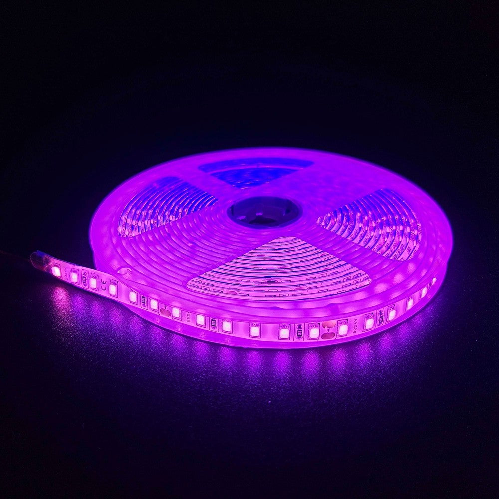 Pink LED-strips på 5 meter med 120 LED pr. meter – 10W/m, 24V, IP65