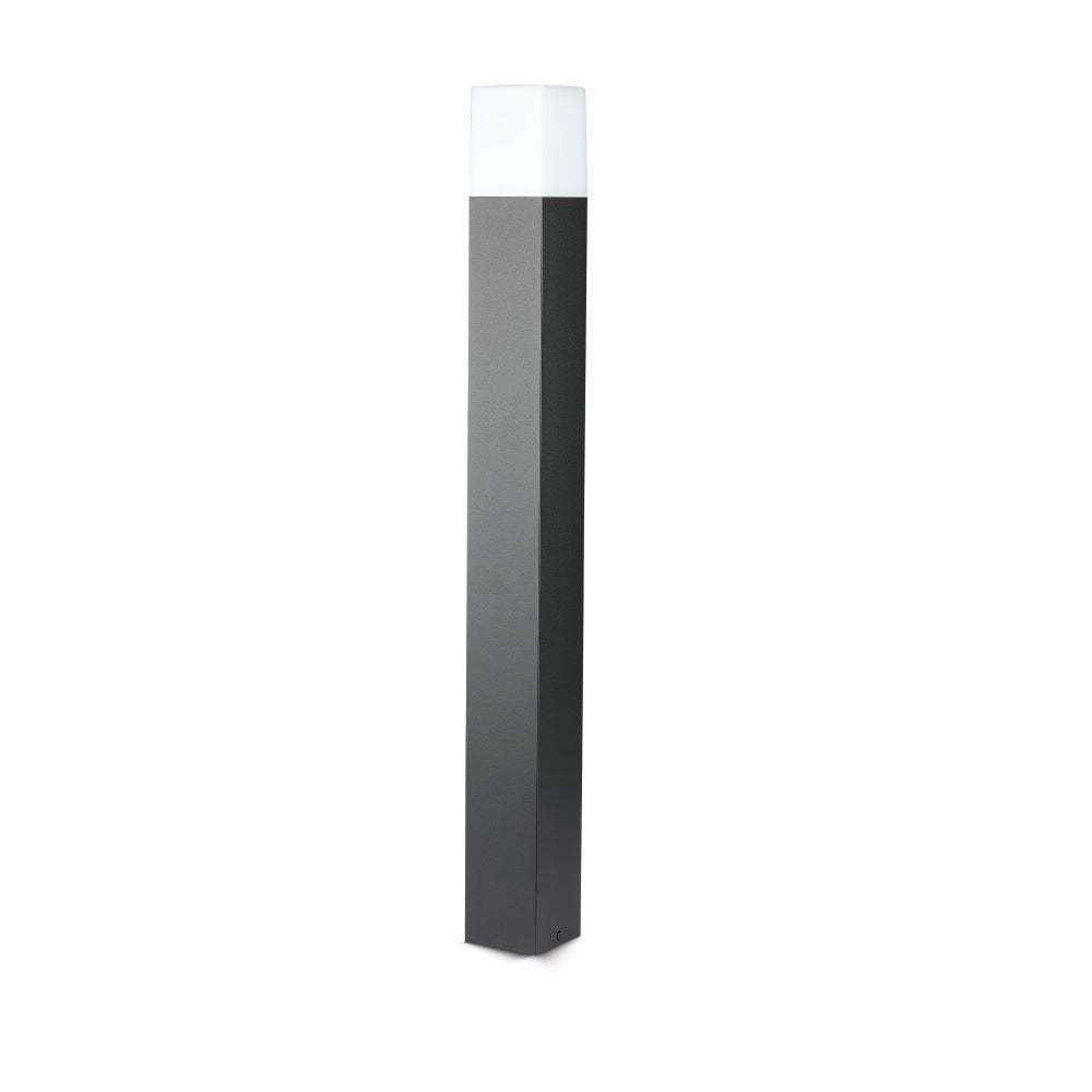 V-Tac Sort Firkantet Havelampe - 80 cm, IP54, GU10 Fatning, Uden Lyskilde - 230V, 35W, 3 Års Garanti