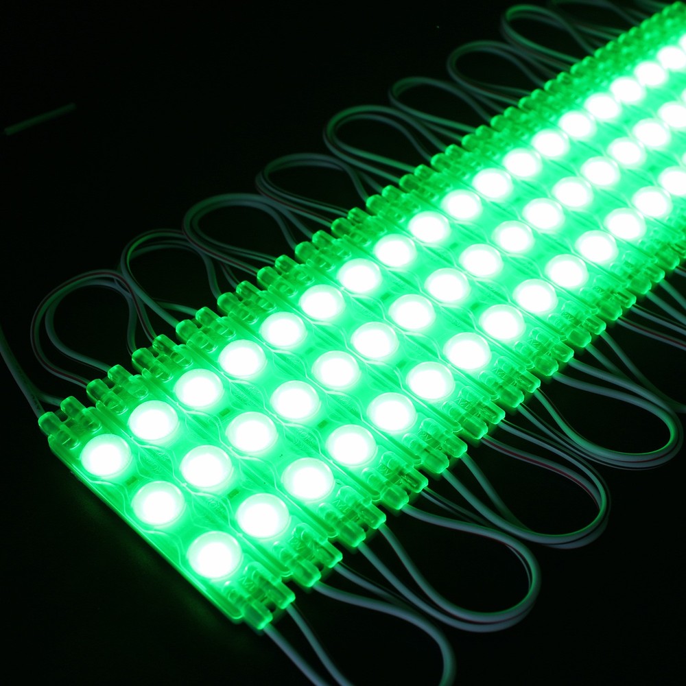 Grøn LED Modul - Vandtæt, 1,1W, IP66, 12V, Perfekt til skilte og specialløsninger