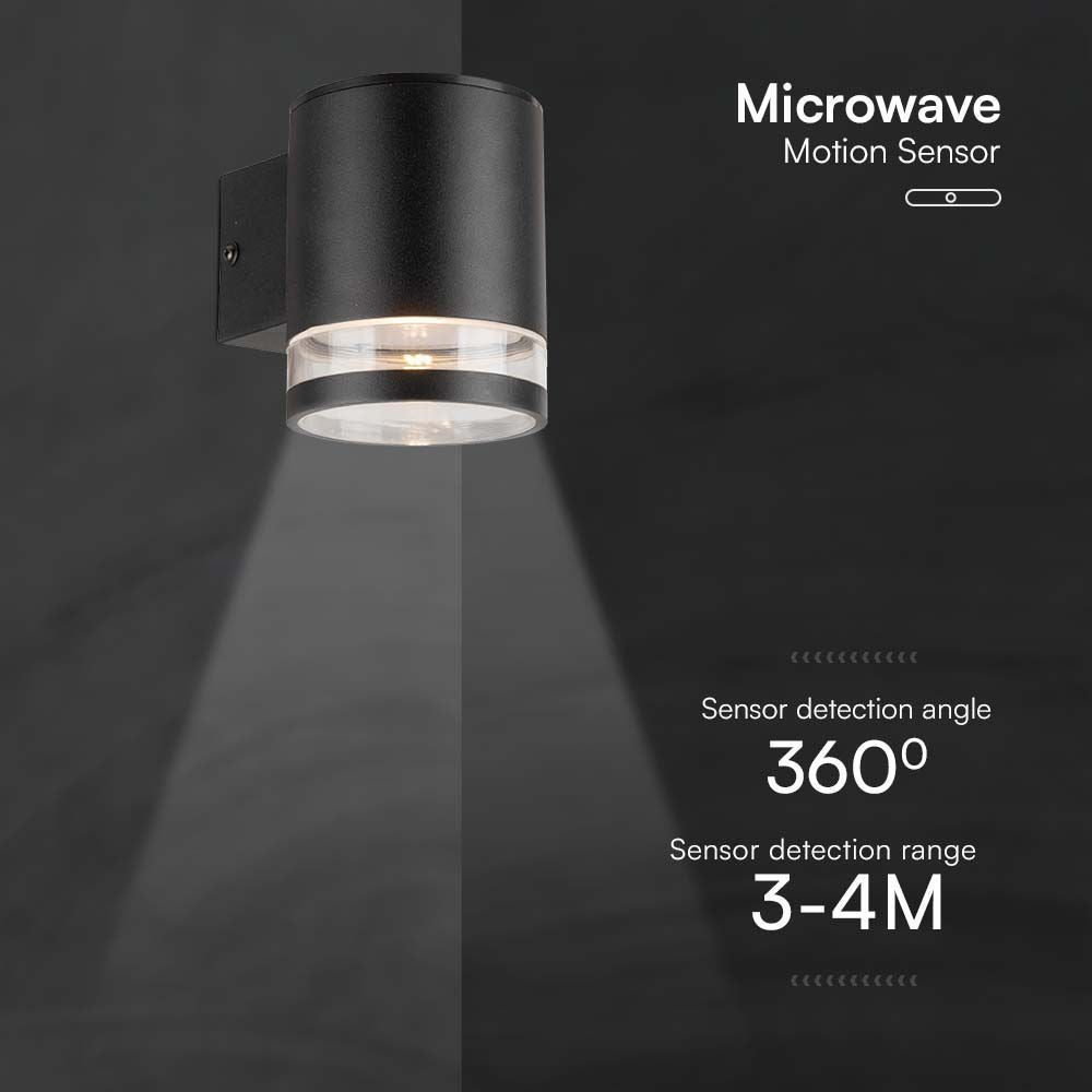 V-Tac 1W Solcelle Væglampe LED m. Sensor - Sort, IP54, 70lm, 3 års garanti