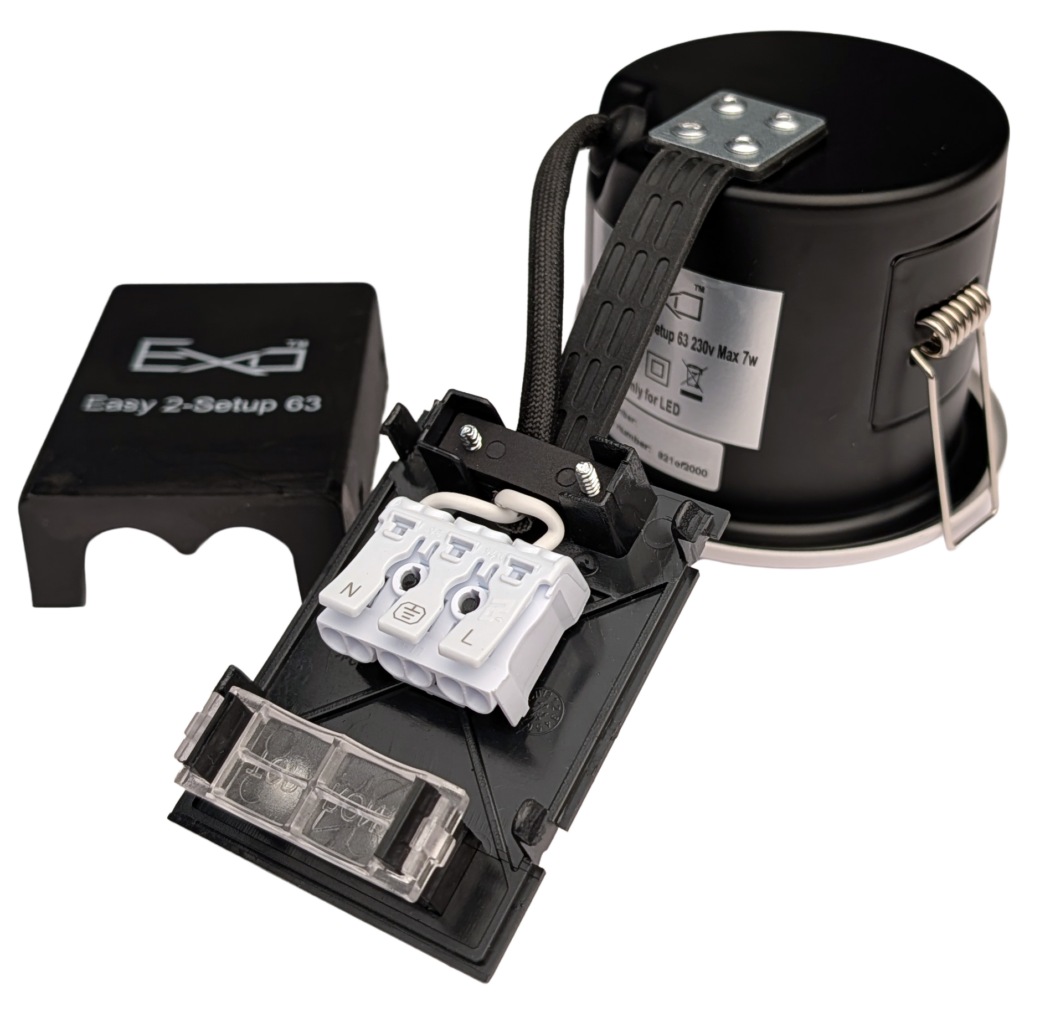 Daxtor Easy 2-Setup 63 GU10 indbygningsspot, hvid, kipbar, Ø88 mm