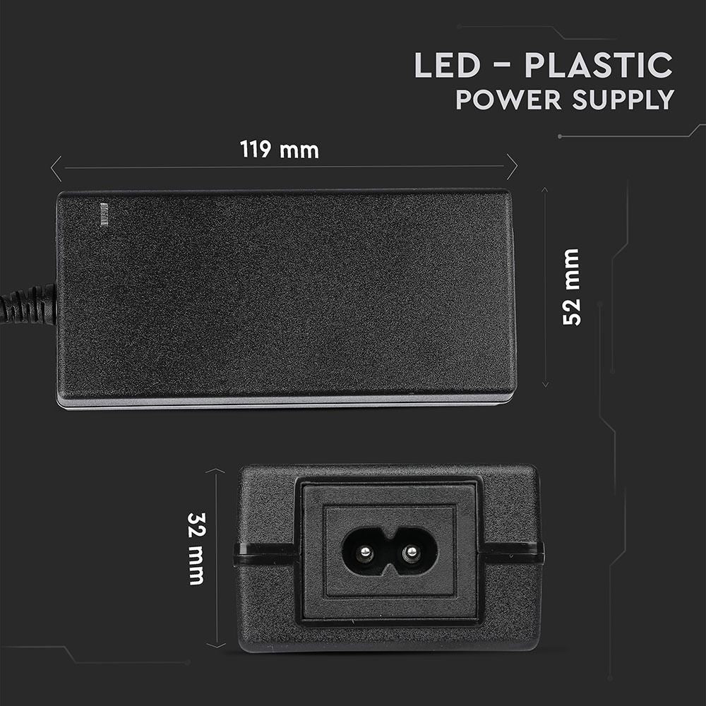 V-Tac 42W LED strips strømforsyning - 12V DC, 3,5A, IP44 vådrum egnet