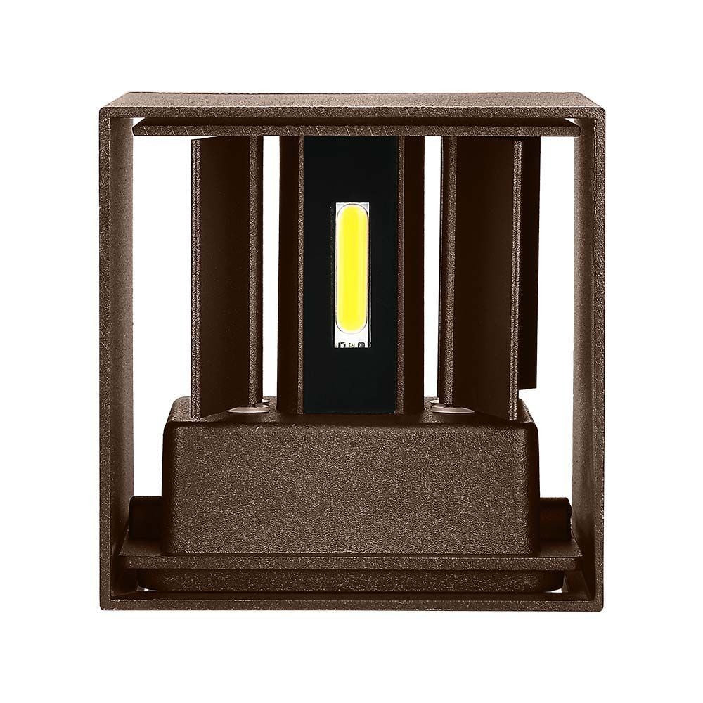 V-Tac 11W LED corten væglampe - Firkantet, justerbar spredning, IP65 udendørs, inkl. lyskilde