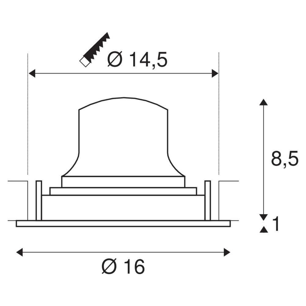 NUMINOS MOVE L, indbygningsspot, 25W, 2700K, 20°, sort/sort