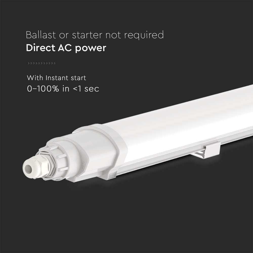 V-Tac 48W LED armatur - 150 cm, vandtæt (IP65), 5200lm, RA80, 230V