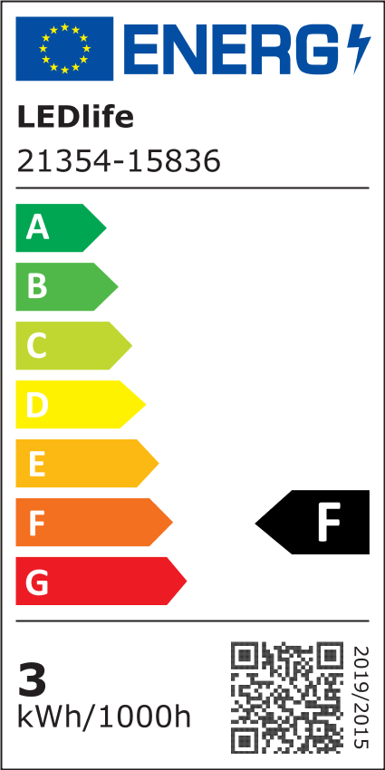 LEDlife Reco68 Møbelspot Mat Hvid 3-pak inkl. Strømforsyning - 2,5W LED (Erstatter 20W), Input 12V, 180lm, RA80