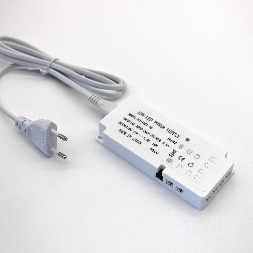 LEDlife Reco68 Møbelspot Mat Hvid 3-pak inkl. Strømforsyning - 2,5W LED (Erstatter 20W), Input 12V, 180lm, RA80