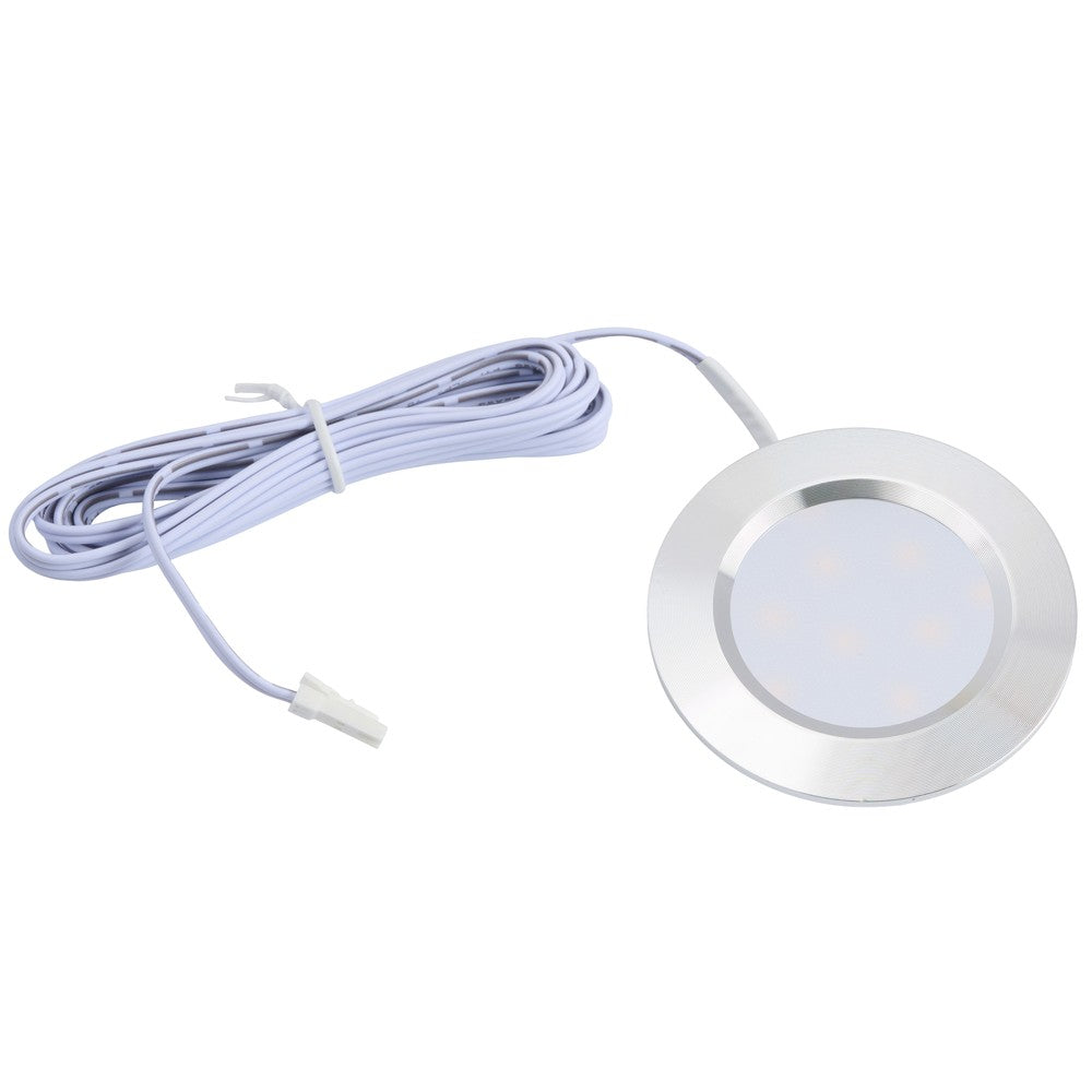 LEDlife Reco68 møbelspot - Børstet stål, inkl. dæmpbar strømforsyning, 3 stk. - 2,5W LED, erstatter 25W, 12V input, 180lm, RA80