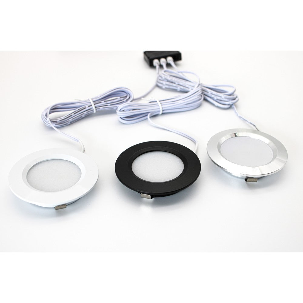LEDlife Reco68 Sort Møbelspot 3-pak m. Dæmpbar Strømforsyning - 2,5W, 12V, 180lm, RA80